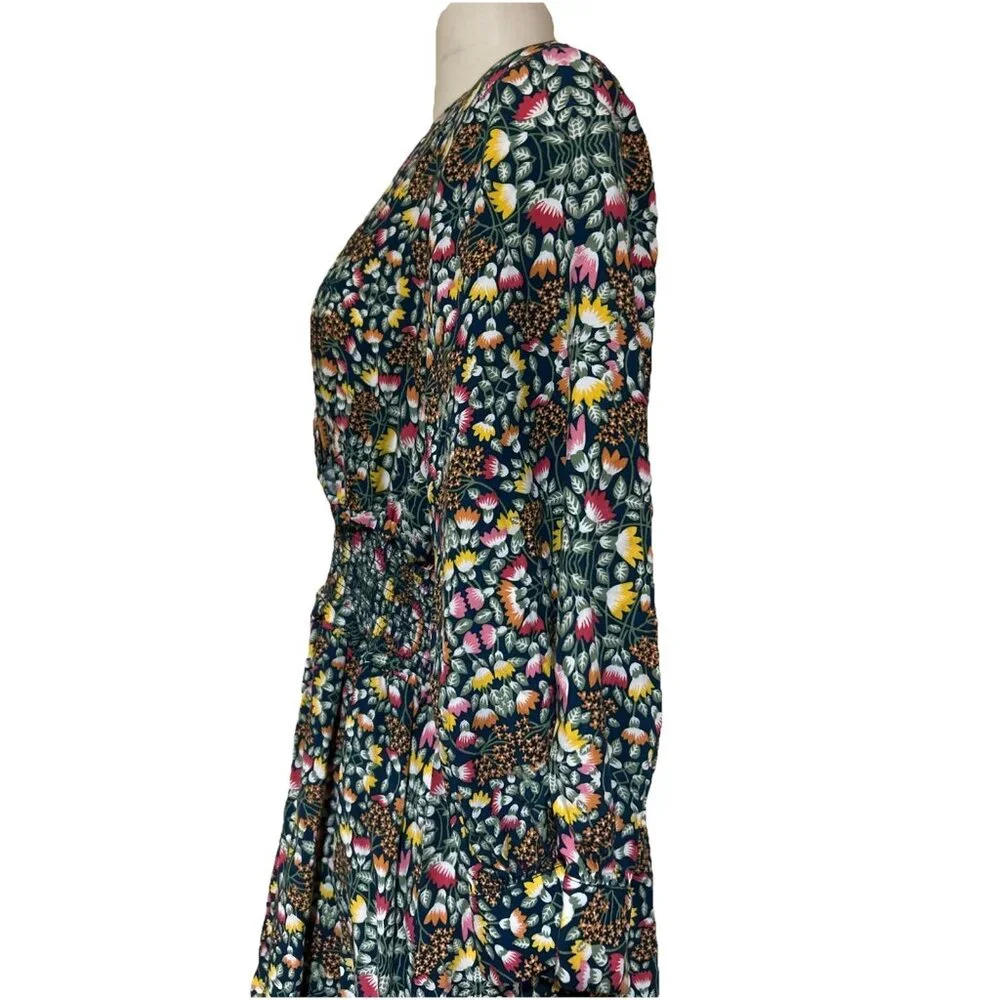 EVIE Green Floral Midi Dress Women’s size M Boho Festival Cottagecore - Picture 9 of 14